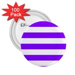 Horizontal Stripes - White and Violet 2.25  Button (100 pack)