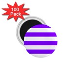 Horizontal Stripes - White and Violet 1.75  Magnet (100 pack)