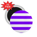 Horizontal Stripes - White and Violet 2.25  Magnet (10 pack)