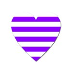 Horizontal Stripes - White and Violet Magnet (Heart)