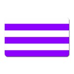 Horizontal Stripes - White and Violet Magnet (Rectangular)