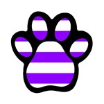 Horizontal Stripes - White and Violet Magnet (Paw Print)