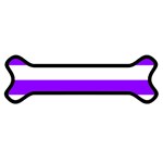 Horizontal Stripes - White and Violet Magnet (Dog Bone)