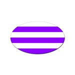 Horizontal Stripes - White and Violet Sticker (Oval)