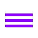 Horizontal Stripes - White and Violet Sticker Rectangular (10 pack)