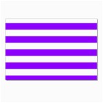 Horizontal Stripes - White and Violet Postcards 5  x 7  (Pkg of 10)