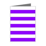 Horizontal Stripes - White and Violet Mini Greeting Card