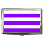 Horizontal Stripes - White and Violet Cigarette Money Case