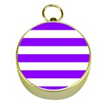 Horizontal Stripes - White and Violet Gold Compass