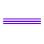 Horizontal Stripes - White and Indigo Violet Flano Scarf (Mini)