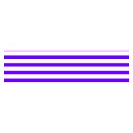 Horizontal Stripes - White and Indigo Violet Satin Scarf (Oblong)