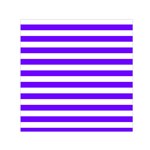 Horizontal Stripes - White and Indigo Violet Small Satin Scarf  (Square)