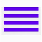 Horizontal Stripes - White and Indigo Violet Large Glasses Cloth