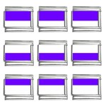 Horizontal Stripes - White and Indigo Violet 9mm Italian Charm (9 pack)