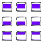 Horizontal Stripes - White and Indigo Violet Mega Link Italian Charm (9 pack)