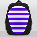 Horizontal Stripes - White and Indigo Violet Backpack Bag