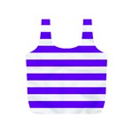 Horizontal Stripes - White and Indigo Violet Full Print Recycle Bag (S)