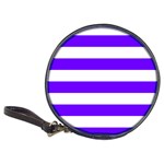 Horizontal Stripes - White and Indigo Violet Classic 20-CD Wallet