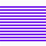 Horizontal Stripes - White and Indigo Violet Collage 11  x 14 