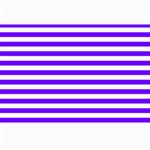 Horizontal Stripes - White and Indigo Violet Collage 12  x 18 