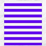 Horizontal Stripes - White and Indigo Violet Canvas 8  x 10 