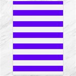 Horizontal Stripes - White and Indigo Violet Canvas 12  x 18 