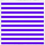 Horizontal Stripes - White and Indigo Violet Canvas 16  x 16 