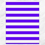 Horizontal Stripes - White and Indigo Violet Canvas 18  x 24 