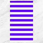 Horizontal Stripes - White and Indigo Violet Canvas 40  x 72 