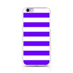 Horizontal Stripes - White and Indigo Violet Apple iPhone 6/6S Silicone Case (Transparent)