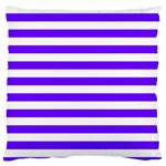 Horizontal Stripes - White and Indigo Violet Standard Flano Cushion Case (One Side)