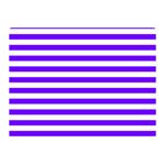 Horizontal Stripes - White and Indigo Violet Double Sided Flano Blanket (Mini)