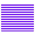 Horizontal Stripes - White and Indigo Violet Double Sided Flano Blanket (Small)