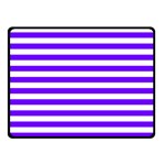 Horizontal Stripes - White and Indigo Violet Fleece Blanket (Small) (One Side)