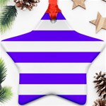 Horizontal Stripes - White and Indigo Violet Ornament (Star)