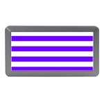 Horizontal Stripes - White and Indigo Violet Memory Card Reader (Mini)
