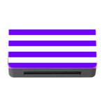 Horizontal Stripes - White and Indigo Violet Memory Card Reader with CF