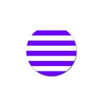 Horizontal Stripes - White and Indigo Violet Golf Ball Marker (4 pack)