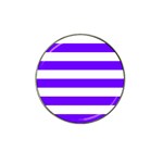 Horizontal Stripes - White and Indigo Violet Hat Clip Ball Marker (4 pack)