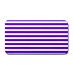 Horizontal Stripes - White and Indigo Violet Medium Bar Mat