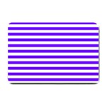 Horizontal Stripes - White and Indigo Violet Small Doormat