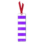 Horizontal Stripes - White and Indigo Violet Small Book Mark