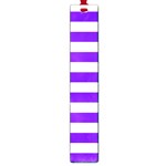 Horizontal Stripes - White and Indigo Violet Large Book Mark