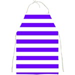Horizontal Stripes - White and Indigo Violet Full Print Apron