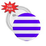 Horizontal Stripes - White and Indigo Violet 2.25  Button (100 pack)