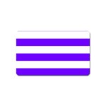 Horizontal Stripes - White and Indigo Violet Magnet (Name Card)