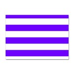 Horizontal Stripes - White and Indigo Violet Sticker A4 (100 pack)