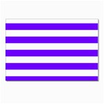 Horizontal Stripes - White and Indigo Violet Postcard 4 x 6  (Pkg of 10)