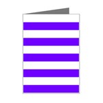 Horizontal Stripes - White and Indigo Violet Mini Greeting Card