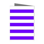 Horizontal Stripes - White and Indigo Violet Mini Greeting Cards (Pkg of 8)